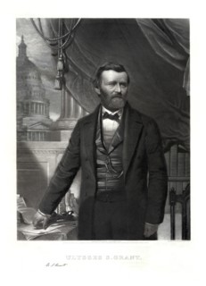 Ulysses S. Grant (1822-85), 18th President of the United States 1869-77, General of Union Army during American Civil War, Half-length Portrait, Engraving by William Sartain, 1866