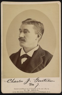 Charles J. Guiteau, Assassin of U.S. President James A. Garfield, Head and Shoulders Portrait taken in Jail, Washington DC, USA, Photograph by Charles Milton Bell, February 6, 1882