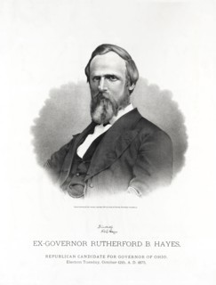 Ex-Governor Rutherford B. Hayes, Republican Candidate for Governor of Ohio, Election Tuesday, October 12th, A.D. 1875, Crayon-drawing by Dr. Jasper, Published by Jacob H. Studer, Columbus, OH, 1875