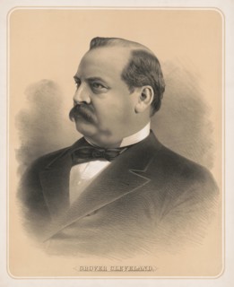 Grover Cleveland (1837-1908), 22nd and 24th President of the United States 1885–89 and 1893–97, Head and Shoulders Portrait, Lithograph, 1884