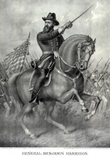 General Benjamin Harrison, "Come On Boys", Battle of Resaca, May 13th to 16th 1864, Illustration Published by Kurz and Allison, 1888