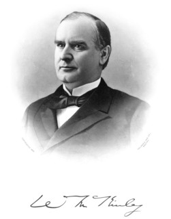 William McKinley (1843-1901), 25th President of the United States 1897-1901, Head and Shoulders Portrait, Engraving, Columbia Engr. Co., 1896