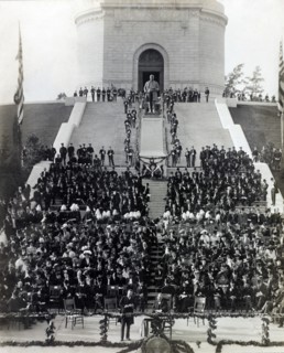 U.S. President Theodore Roosevelt Giving Speech during Dedication of McKinley National Memorial, Canton, Ohio, USA, photograph by Frances Benjamin Johnston, October 1907