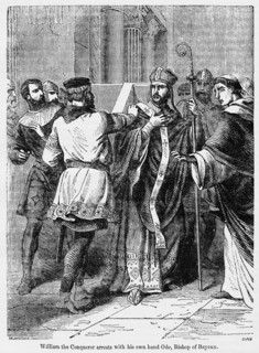 William the Conqueror arrests with his own hand Odo, Bishop of Bayeux, Illustration from John Cassell's Illustrated History of England, Vol. I from the earliest period to the reign of Edward the Fourt...