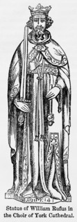 Statue of William Rufus in the Choir of York Cathedral, Illustration from John Cassell's Illustrated History of England, Vol. I from the earliest period to the reign of Edward the Fourth, Cassell, Pet...