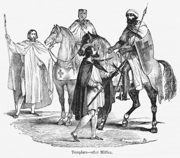 Templars - after Mifliez, Possibly an Engraving from an original work by Ferdinand Mifliez, Illustration from John Cassell's Illustrated History of England, Vol. I from the earliest period to the reig...
