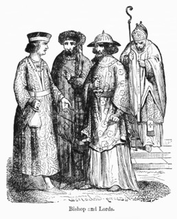 Bishop and Lords, Illustration from John Cassell's Illustrated History of England, Vol. I from the earliest period to the reign of Edward the Fourth, Cassell, Petter and Galpin, 1857