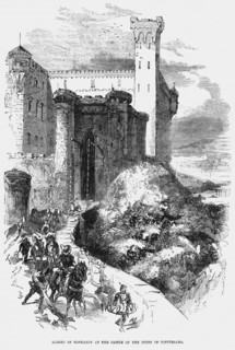 Robert of Normandy at the Castle of the Count of Conversano, Illustration from John Cassell's Illustrated History of England, Vol. I from the earliest period to the reign of Edward the Fourth, Cassell...