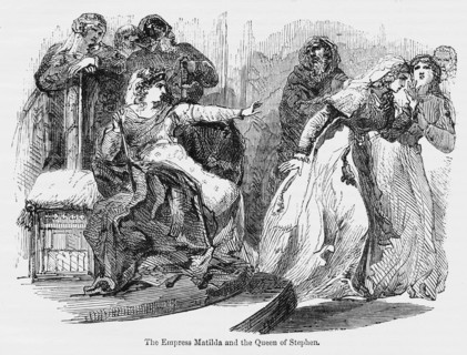 The Empress Matilda and the Queen of Stephen, Illustration from John Cassell's Illustrated History of England, Vol. I from the earliest period to the reign of Edward the Fourth, Cassell, Petter and Ga...