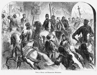 Entry of Henry and Eleanor into Winchester, Illustration from John Cassell's Illustrated History of England, Vol. I from the earliest period to the reign of Edward the Fourth, Cassell, Petter and Galp...