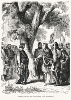 Meeting of Henry and Louis on the Plain near Gisors, Illustration from John Cassell's Illustrated History of England, Vol. I from the earliest period to the reign of Edward the Fourth, Cassell, Petter...