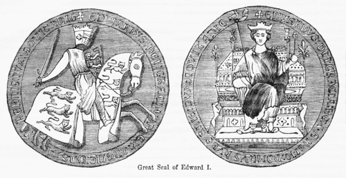 Great Seal of Edward I, Illustration from John Cassell's Illustrated History of England, Vol. I from the earliest period to the reign of Edward the Fourth, Cassell, Petter and Galpin, 1857