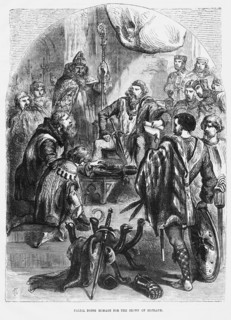 Baliol Doing Homage for the Crown of Scotland, Illustration from John Cassell's Illustrated History of England, Vol. I from the earliest period to the reign of Edward the Fourth, Cassell, Petter and G...