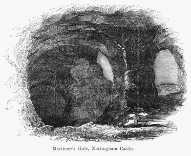 Mortimer’s Hole, Nottingham Castle, the Capture of Roger Mortimer, 1st Earl of March, by Edward III, Illustration from John Cassell's Illustrated History of England, Vol. I from the earliest period to...