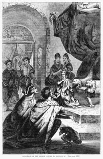 Betrothel of the French Princess to Richard II, Illustration from John Cassell's Illustrated History of England, Vol. I from the earliest period to the reign of Edward the Fourth, Cassell, Petter and ...