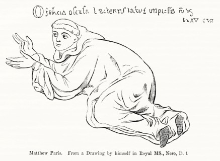 Matthew Paris, English Benedictine Monk, Chronicler and illuminated Manuscripts Artist (1200-1259), From a Drawing by himself in Royal MS., Nero, D. 1, Illustration from John Cassell's Illustrated His...