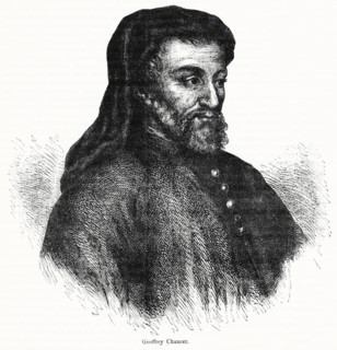 Geoffrey Chaucer, English Poet and Author (1343-1400), Illustration from John Cassell's Illustrated History of England, Vol. I from the earliest period to the reign of Edward the Fourth, Cassell, Pett...