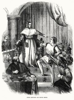 Judge Gascoigne and Prince Henry, Illustration from John Cassell's Illustrated History of England, Vol. I from the earliest period to the reign of Edward the Fourth, Cassell, Petter and Galpin, 1857