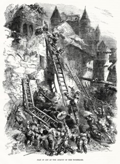 Joan of Arc at the Assault of the Tournelles, Illustration from John Cassell's Illustrated History of England, Vol. I from the earliest period to the reign of Edward the Fourth, Cassell, Petter and Ga...