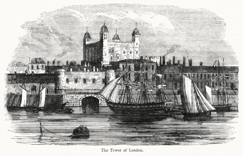 The Tower of London, Illustration from John Cassell's Illustrated History of England, Vol. I from the earliest period to the reign of Edward the Fourth, Cassell, Petter and Galpin, 1857