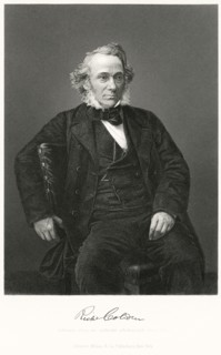 Richard Cobden (1804-65), English Manufacturer and Liberal Statesman, Three-Quarter Length Seated Portrait, Steel Engraving, Portrait Gallery of Eminent Men and Women of Europe and America by Evert A....