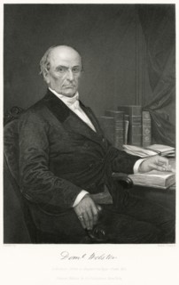Daniel Webster (1782-1852), American Politician, Served as Congressman in the U.S. House of Representatives, Senator Secretary of State, Seated Portrait, Steel Engraving, Portrait Gallery of Eminent M...