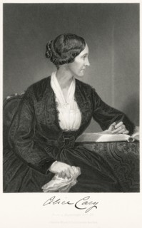 Alice Cary (1820-71), American Poet, Seated Profile Portrait, Steel Engraving, Portrait Gallery of Eminent Men and Women of Europe and America by Evert A. Duyckinck, Published by Henry J. Johnson, Joh...