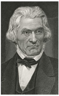 John C. Calhoun (1782-1850), American Statesman, 7th Vice President of the United States 1825-32 and U.S. Senator from South Carolina 1845-50, Head and Shoulders Portrait, Steel Engraving, Portrait Ga...