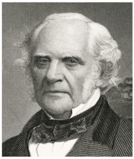 George Peabody (1795-1869), American Financier and Philanthropist, Head and Shoulders Portrait, Steel Engraving, Portrait Gallery of Eminent Men and Women of Europe and America by Evert A. Duyckinck, ...