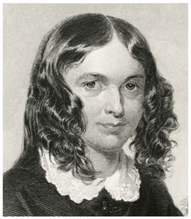 Elizabeth Barrett Browning (1806-61), Prominent English Poet, Head and Shoulders Portrait, Steel Engraving, Portrait Gallery of Eminent Men and Women of Europe and America by Evert A. Duyckinck, Publi...