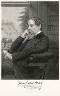 Charles Dickens (1812-70), English Writer, Seated Portrait, Steel Engraving, Portrait Gallery of Eminent Men and Women of Europe and America by Evert A. Duyckinck, Published by Henry J. Johnson, Johns...