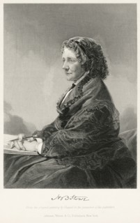 Harriet Beecher Stowe (1811-96), American Writer and Abolitionist, Seated Portrait, Steel Engraving, Portrait Gallery of Eminent Men and Women of Europe and America by Evert A. Duyckinck, Published by...