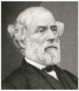 Robert E. Lee (1807-70) American and Confederate Soldier, Commanding General of the Confederate Forces during the American Civil War, Head and Shoulders Portrait, Steel Engraving, Portrait Gallery of ...