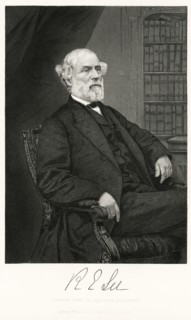 Robert E. Lee (1807-70) American and Confederate Soldier, Commanding General of the Confederate Forces during the American Civil War, Seated Portrait, Steel Engraving, Portrait Gallery of Eminent Men ...