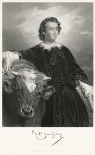 Rosa Bonheur (1822-1899), French Painter and Sculptor, Standing Portrait with Cow, Steel Engraving, Portrait Gallery of Eminent Men and Women of Europe and America by Evert A. Duyckinck, Published by ...