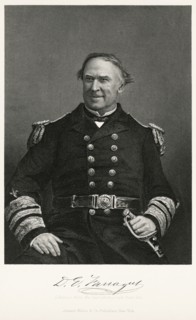 David G. Farragut (1801-70), American Admiral, U.S. Navy, Seated Portrait, Steel Engraving, Portrait Gallery of Eminent Men and Women of Europe and America by Evert A. Duyckinck, Published by Henry J....