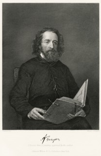 Alfred, Lord Tennyson (1809-92), English Poet,  Seated Portrait, Steel Engraving, Portrait Gallery of Eminent Men and Women of Europe and America by Evert A. Duyckinck, Published by Henry J. Johnson, ...