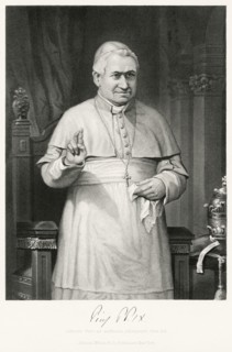 Pope Pius IX (1792-1878), Head of Catholic Church 1846-78, Three-quarter Length Portrait, Steel Engraving, Portrait Gallery of Eminent Men and Women of Europe and America by Evert A. Duyckinck, Publis...