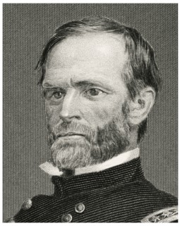 William Tecumseh Sherman (1820-91), Union General During American Civil War, Head and Shoulders Portrait, Steel Engraving, Portrait Gallery of Eminent Men and Women of Europe and America by Evert A. D...
