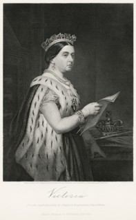 Queen Victoria (1819-1901), Queen of the United Kingdom of Great Britain and Ireland, Half-Length Portrait, Steel Engraving, Portrait Gallery of Eminent Men and Women of Europe and America by Evert A....