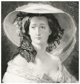 Eugénie de Montijo (1826-1920), Last Empress of France as Wife of Napoleon III, Head and Shoulders Portrait, Steel Engraving, Portrait Gallery of Eminent Men and Women of Europe and America by Evert A...