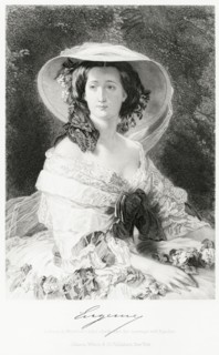 Eugénie de Montijo (1826-1920), Last Empress of France as Wife of Napoleon III, Seated Portrait, Steel Engraving, Portrait Gallery of Eminent Men and Women of Europe and America by Evert A. Duyckinck,...