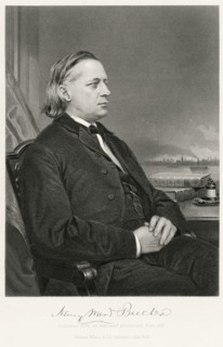 Henry Ward Beecher (1813-87), American Congregational Minister, Orator, Abolitionist and Social Reformer, seated Portrait, Steel Engraving, Portrait Gallery of Eminent Men and Women of Europe and Amer...