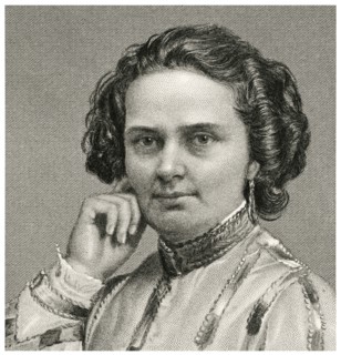 Harriet Hosmer (1830-1908), American Neoclassical Sculptor, Head and Shoulders Portrait, Steel Engraving, Portrait Gallery of Eminent Men and Women of Europe and America by Evert A. Duyckinck, Publish...
