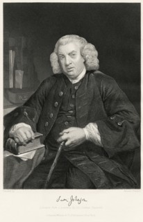Samuel Johnson(1709-840), 18th Century English Writer, Seated Portrait, Steel Engraving, Portrait Gallery of Eminent Men and Women of Europe and America by Evert A. Duyckinck, Published by Henry J. Jo...