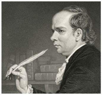 Oliver Goldsmith (1728-74), Irish Novelist, Playwright and Poet,  Head and Shoulders Portrait, Steel Engraving, Portrait Gallery of Eminent Men and Women of Europe and America by Evert A. Duyckinck, P...