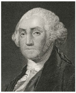 George Washington (1732-99), First President of the United States, Head and Shoulders Portrait, Steel Engraving, Portrait Gallery of Eminent Men and Women of Europe and America by Evert A. Duyckinck, ...