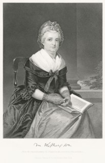 Martha Washington (1731-1802), Wife of George Washington, First President of the United States, Seated Portrait, Steel Engraving, Portrait Gallery of Eminent Men and Women of Europe and America by Eve...