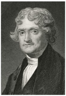 Thomas Jefferson (1743-1826), Third President of the United States, Head and Shoulders Portrait, Steel Engraving, Portrait Gallery of Eminent Men and Women of Europe and America by Evert A. Duyckinck,...