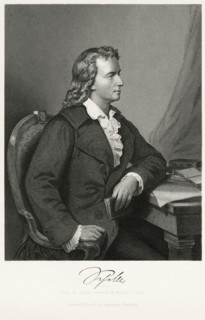 Freidrich Schiller (1759-1805), German Dramatist, Poet, and Literary Theorist, Seated Portrait, Steel Engraving, Portrait Gallery of Eminent Men and Women of Europe and America by Evert A. Duyckinck, ...